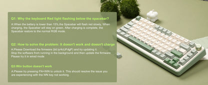 YUNZII B75 PRO Green Mechanical Gaming Keyboard, Gasket 75 Knob RGB Keyboard, BT/Wired/Wireless Hot-Swap Custom Creamy Keyboard