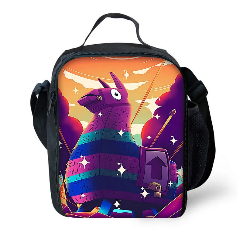 Hot Game FortniteS isolierte Kinder-Tasche mit großem Fassungsvermögen für Jungen und Mädchen, Schüler, Outdoor-Picknick, wiederverwendbare Thermo-Kühltasche und Lunchbox