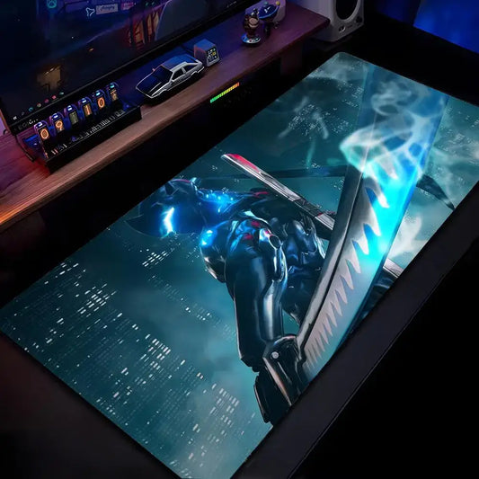 Overwatch Genji pelės kilimėlis, HD spauda, kompiuterinių žaidimų žaidėjams, sutvirtintais kraštais, neslystantis pelės kilimėlis XXL90x40cm klaviatūrai ir PC stalui