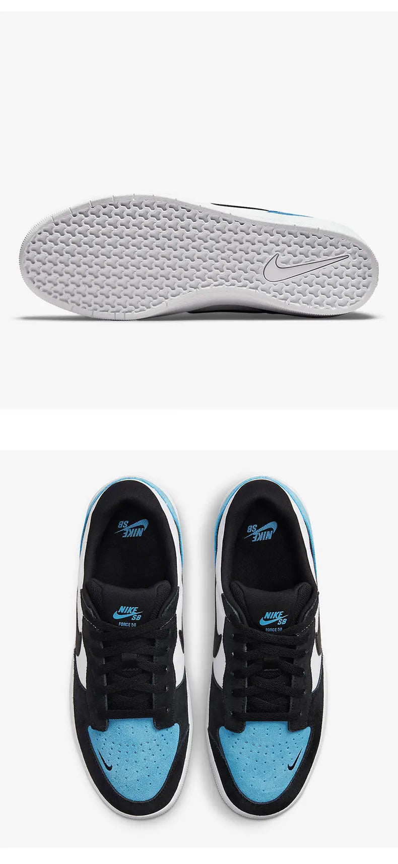 Sapatilhas de skate clássicas de cano baixo Nike SB Force 58 originais para homem e mulher CZ2959-400