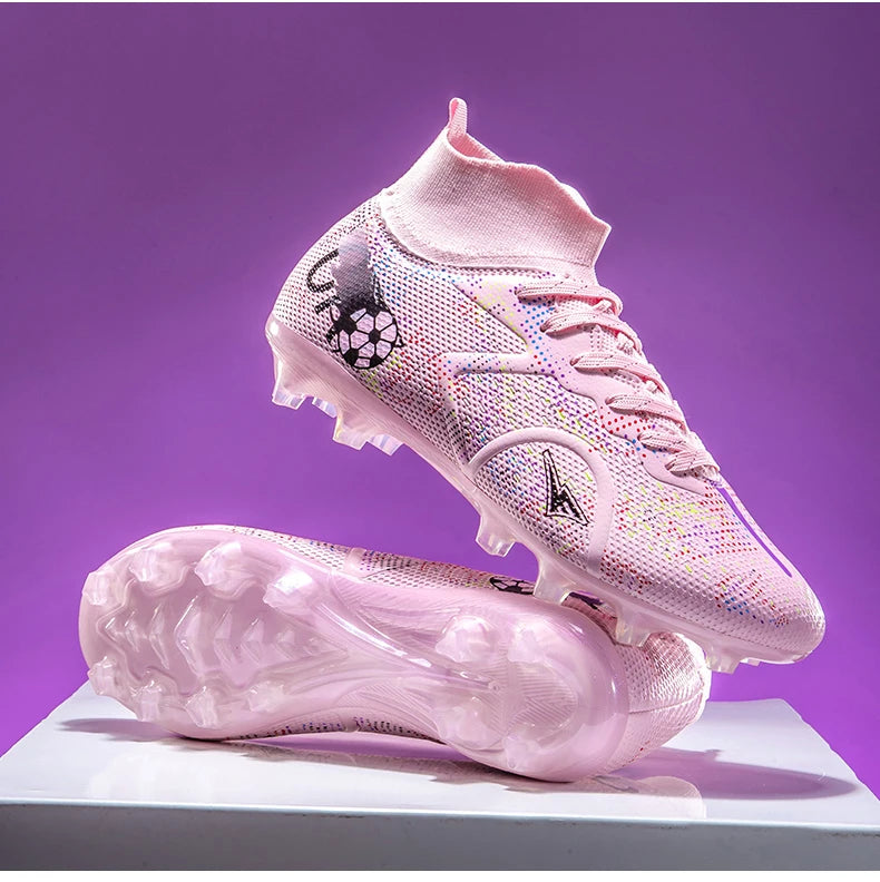 New Men Football Boots Training Soccer Shoes Breathable Grass Cleats Match Long Spikes Indoor Sneakers Ultralight Drop Shipping