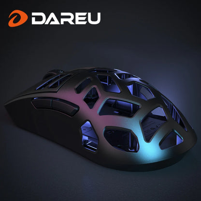 Rato Gaming Sem Fios DAREU Al-mg Tri-mode 8Khz PBT Quick Charge PAW3950 30000 DPI Leve para PC Gamer