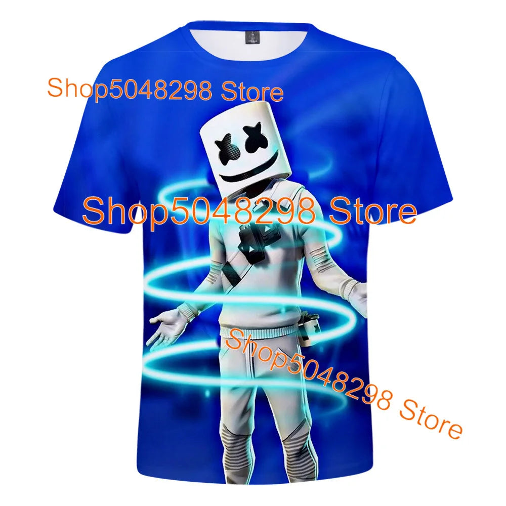 T-shirt Fortnite Bushranger para Crianças, Estampado 3D Banana Peely, T-shirt para Homem e Mulher, Top de Verão Battle Royale, Presentes de Aniversário