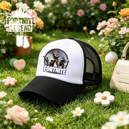 Dětská letní kšiltovka Fortnite s potiskem ve stylu kreslené hry, prodyšná síťovina, nastavitelná čepice s kšiltem, dárek k narozeninám pro děti