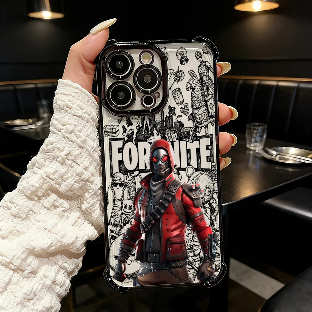 Capa de telemóvel FortniteS Plating de jogo popular para Samsung S26 S25 S24 S23 S22 S21 S20 FE Note20 Edge Plus Ultra 4G 5G antiqueda