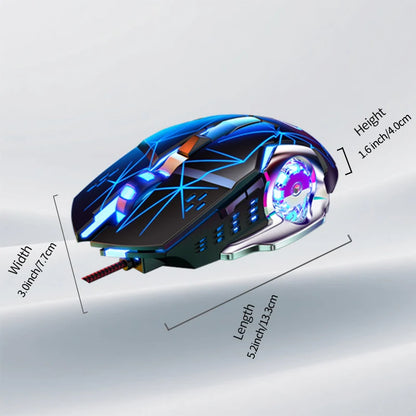 USB Wired Gaming Mouse 6 Button Backlit Ergonomic Mice DPI Adjustable Optical Mice for PC Gamer Computer Desktop