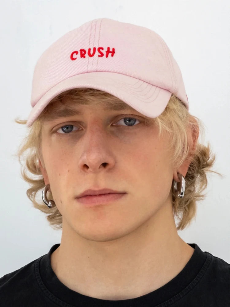 Șepci de baseball unisex brodate „crush”, negre, cu inițiale brodate, model „Dad Hat”, 100% bumbac, pentru toate anotimpurile