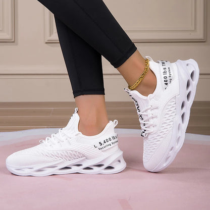 Sportssko til kvinder, moderigtige platform-sneakers, flade sko til kvinder til forår og vinter, løbesko til kvinder i store størrelser, størrelse 43