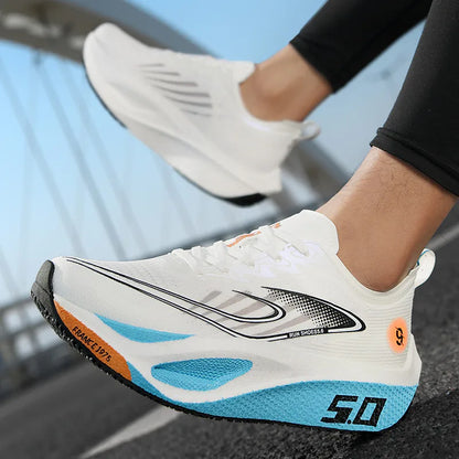 FourSeasons Men's Sports Sneakers Carbon Plate Running Shoe, Breathable Marathon Racing Comfortable Athletic Training Shoes Walking