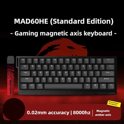 Teclado gaming FGG MAD60 RGB de eixo magnético, dedicado a jogos, com teclas totalmente hot-swap, resposta rápida e personalização de entrada de gama