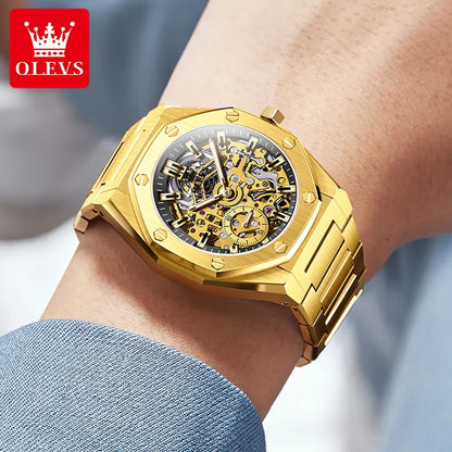 OLEVS 6669 Fully hollow men's watch luxury automatic mechanical watch men's 30M waterproof Man Wristwatches