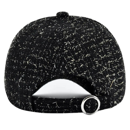 Gorra de béisbol con parche metálico en forma de «M», negra, elegante, para hombre; gorra ligera y ajustable para el sol, para mujer.