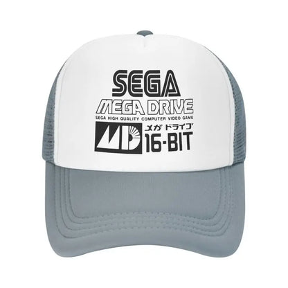 Sega Mega Drive -verkkolippalakki, unisex, hip-hop-snapback, kesäinen hengittävä aurinkolippis, trucker-malli, säädettävä hattu
