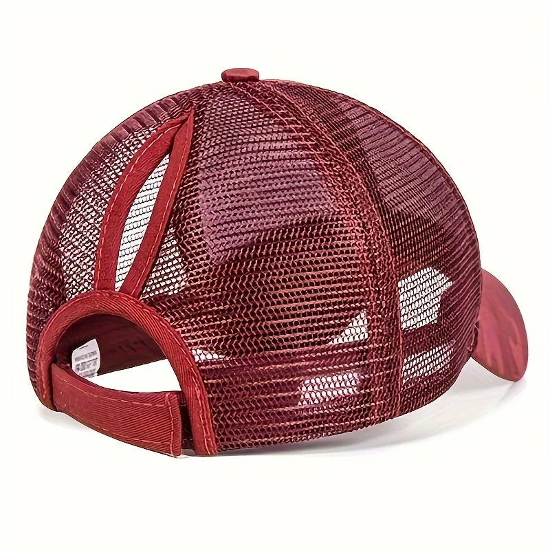 Damskie czapki z daszkiem typu „ponytail”, wiosennie-letnie czapki przeciwsłoneczne z siateczki, czapki do biegania typu „snapback”, regulowane czapki damskie i dziewczęce z daszkiem do noszenia na świeżym powietrzu