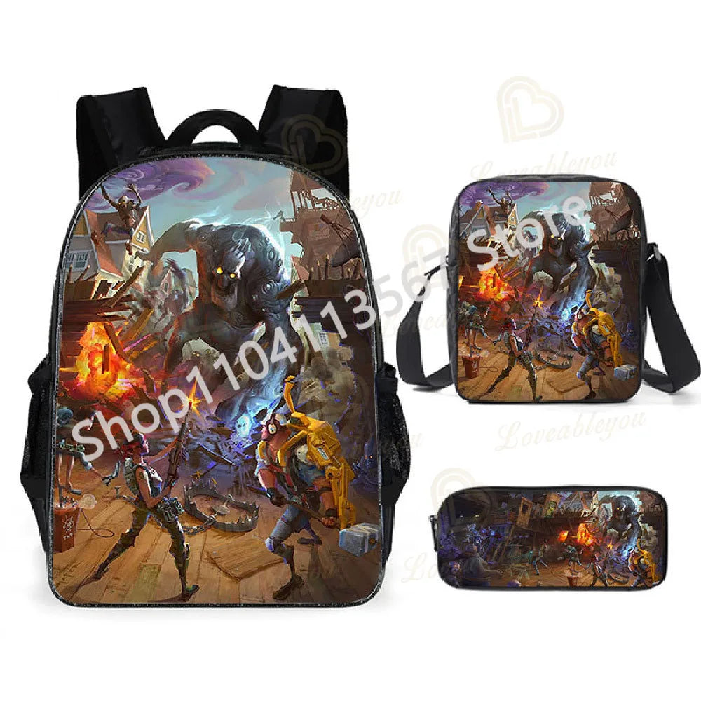 Fortnite Kids 3pcs Backpack Set Women Backpacks Office Stationery for Teenage Girls Boys Laptop Backpack Casual Travel Rucksack