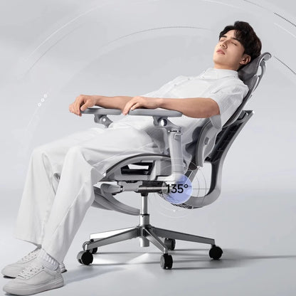 Sedia da ufficio in rete ergonomica executive per computer e gaming, arredo moderno girevole con ruote e regolabile, sedia gaming ergonomica