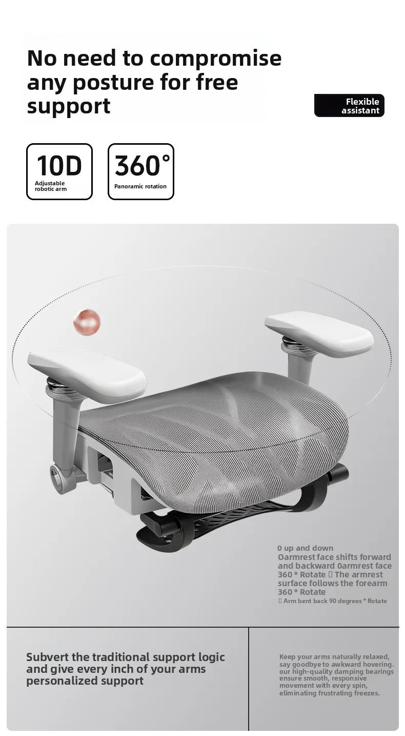 Tragbarer minimalistischer ergonomischer Stuhl mit 10D-Armlehne, Computerstuhl, Bürostuhl, Lernstuhl, Gaming-Stuhl, stabil und langlebig