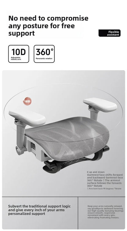 Tragbarer minimalistischer ergonomischer Stuhl mit 10D-Armlehne, Computerstuhl, Bürostuhl, Lernstuhl, Gaming-Stuhl, stabil und langlebig