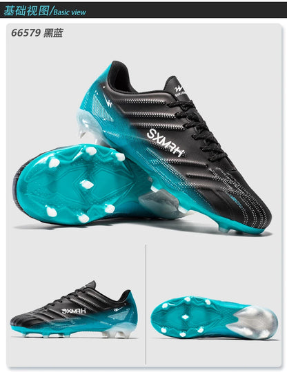 Double Star Adult Youth AG Soccer Cleats Non-Slip Durable Artificial and Natural Grass Football Shoes for Training and Matches Men Women
