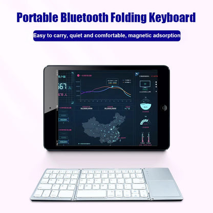 Wireless Folding Keyboard Bluetooth Keyboard With Touchpad For Windows, Android, IOS, Phone, Multi-Function Button Mini Keyboard