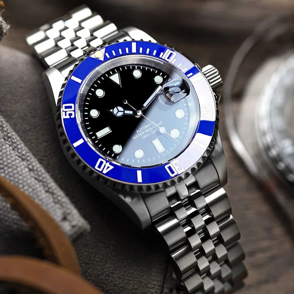 200m Waterproof Miyota8215 Automatic Men's Watch Diver Watches 40mm Mechanical Movement Luminous Jubilee Strap Glide Lock Buckle