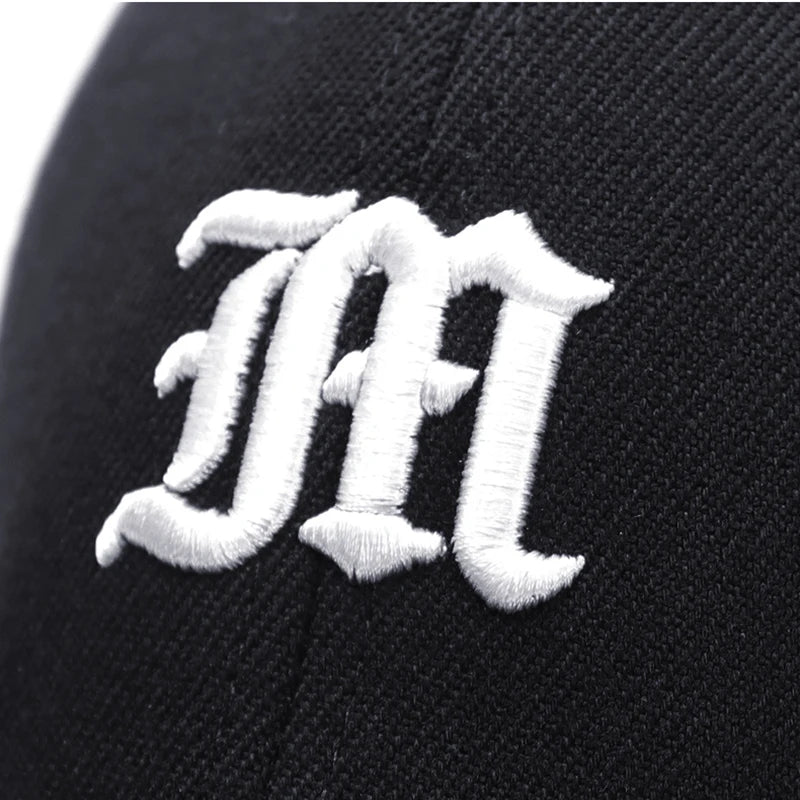 Fitted Full Stretch Closed Cap Hat Letter M Flexible Bill New Trucker Men Flex Dad Hip Hop Baseball Snapback Sun Visor Era