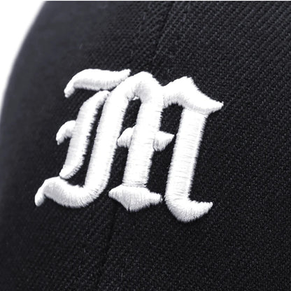 Fitted Full Stretch Closed Cap Hat Letter M Flexible Bill New Trucker Men Flex Dad Hip Hop Baseball Snapback Sun Visor Era