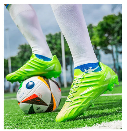 Double Star Adult Youth AG Soccer Cleats Non-Slip Durable Artificial and Natural Grass Football Shoes for Training and Matches Men Women