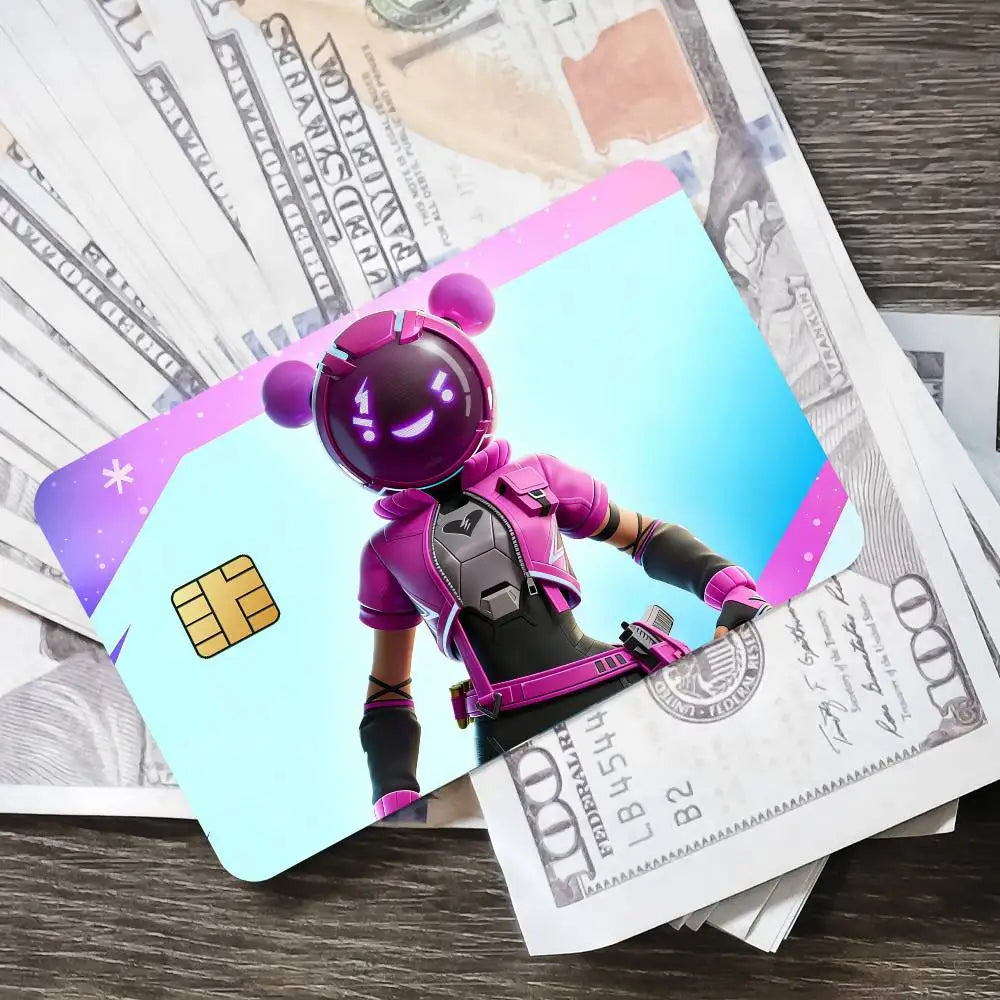 Αυτοκόλλητα κάρτας παιχνιδιού Fortnite Cuddle Team Leader για τραπεζική κάρτα, προστατευτική αδιάβροχη μεμβράνη κάλυψης, αυτοκόλλητο δώρο-έκπληξη