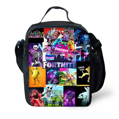 Saco térmico infantil de grande capacidade para rapaz, F-FortniteS Hot Game, estudante, piquenique ao ar livre, lancheira térmica reutilizável para rapariga