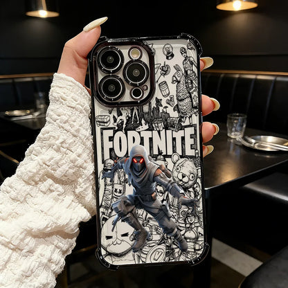 Beliebte FortniteS-Plating-Handyhülle für iPhone 17 17e 16e 16 15 14 13 12 11 Pro Max X XR XSMax 7 8 Mini Air Plus, stoßfest