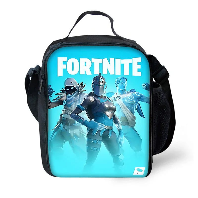 Hot Game FortniteS isolierte Kinder-Tasche mit großem Fassungsvermögen für Jungen und Mädchen, Schüler, Outdoor-Picknick, wiederverwendbare Thermo-Kühltasche und Lunchbox