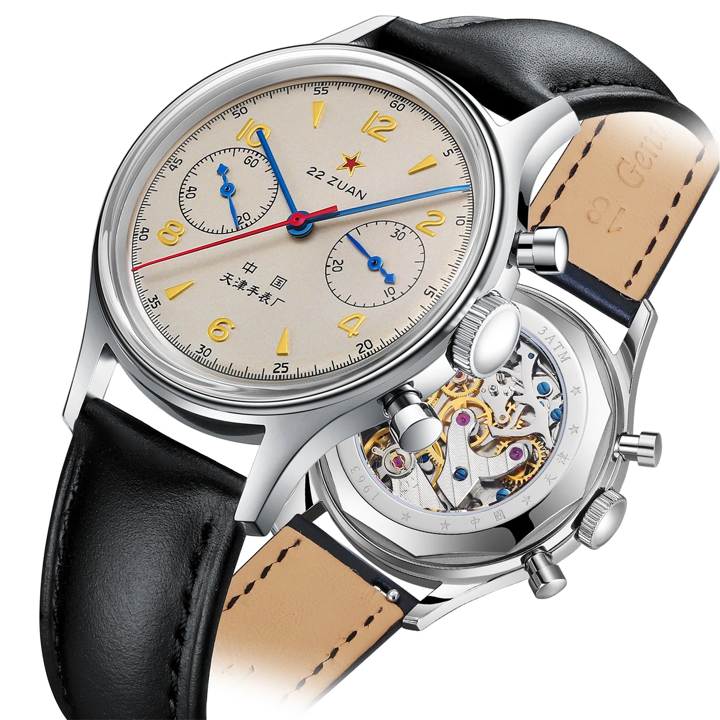 Seagull 1963 International Edition Herren-Mechanikuhr Pilotenuhr ST1901 Retro-Chronograph Armbanduhr Air Force Aviation Neu