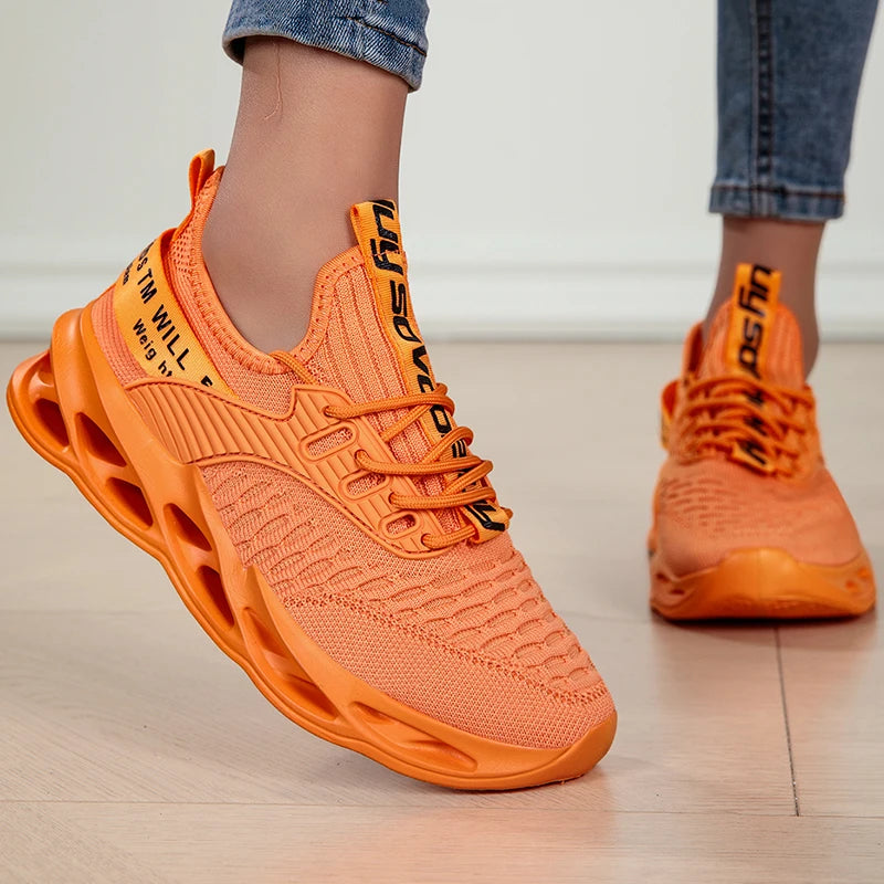Sportssko til kvinder, moderigtige platform-sneakers, flade sko til kvinder til forår og vinter, løbesko til kvinder i store størrelser, størrelse 43