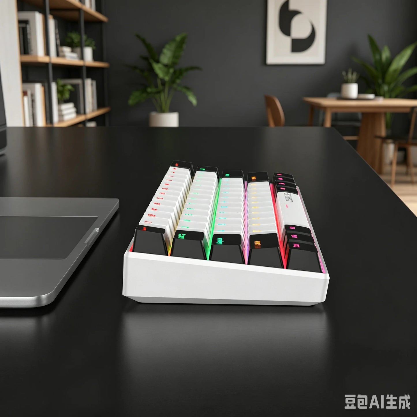 60% Compact Wired Mechanical Keyboard 61 Keys RGB Backlight Red Switch Ergonomic Small Portable for Office Computer Windows Tablet