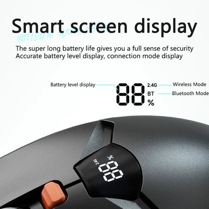 Warvank SX01 Wireless Gaming Mouse Smart Screen Display 6-speed DPI Adjustment 600mAh Rechargeable Silent Office Bluetooth Mouse