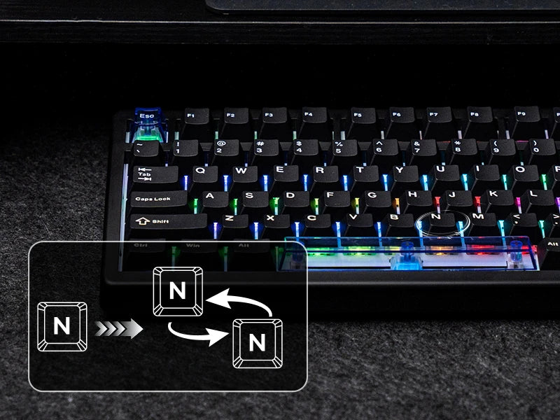 Teclado mecânico magnético EPOMAKER HE80 75% layout US QWERTY Hot-Swap Creamy Gasket com fio Hall Effect DKS SOCD para PC/Mac
