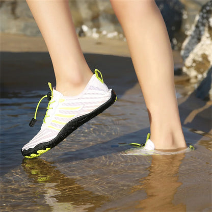 Unisex rychleschnoucí boty do vody pro muže a ženy, barevné plážové a plavecké aqua boty na surfování a pobyt u moře, párové barefoot tenisky proti proudu