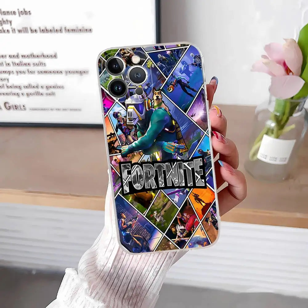 F-Fortnites-Cools Handyhülle für iPhone 17 16 15 14 13 12 11 Pro Max Plus, weiche Schutzhülle, personalisierbar DIY