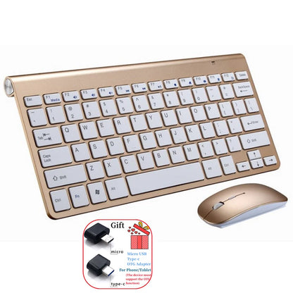 Conjunto de teclado e rato sem fios espanhol, hebraico, coreano e tailandês 2.4G Mini portátil para Windows, Mac e Android