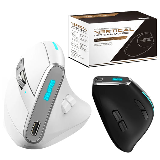 F-36 ergonomikus vertikális egér 2.4G+BT1+BT2 vezeték nélküli, jobb- és balkezes számítógépes gaming egér, optikai USB egér számítógéphez és laptophoz