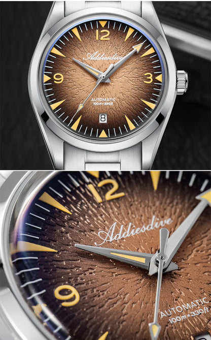 ADDIESDIVE AD2508 Herren-Taucheruhr, leuchtend, 100M wasserdicht, 316L-Edelstahl, 8215-Uhrwerk, automatische mechanische Uhr
