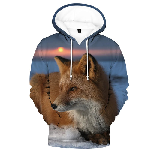 Sudaderas con capucha y sudaderas casuales con estampado 3D de zorro, cómodas y originales, estilo hip hop popular, para hombre/mujer y adulto/niño