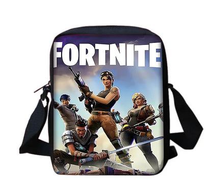 Mala de ombro tipo messenger infantil com estampado FortniteS, clássico dos jogos populares, para rapazes e raparigas, mala casual, bolsa para telemóvel e saco de compras para homem e mulher