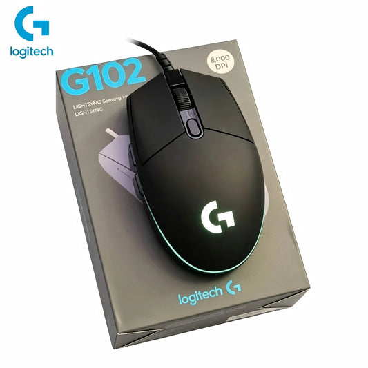 Logitech G102 Maus – kabelgebundene Gaming-Maus, 8000DPI, optisch, Esports G102 USB-Maus mit Kabel für PC