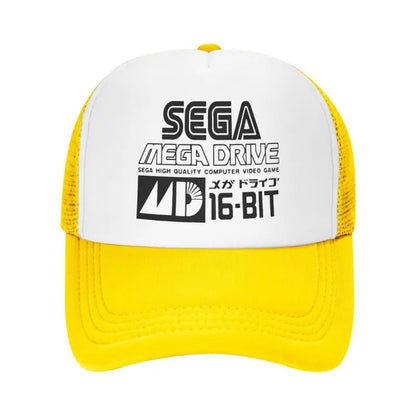 Sega Mega Drive -verkkolippalakki, unisex, hip-hop-snapback, kesäinen hengittävä aurinkolippis, trucker-malli, säädettävä hattu