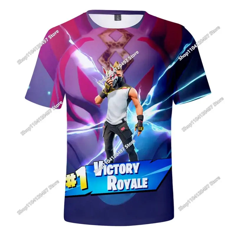 Christmas Fortnite 3d T-shirt Tees Battle Royale Streetwear Kids Victory Game Men and Women Harajuku T Shirt Teen Clothes