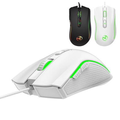 Scelta popolare HXSJ A869 mouse da gaming cablato ottico ergonomico RGB in ABS con regolazione della risoluzione a 4 livelli per laptop e PC