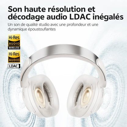 Cuffie Bluetooth 6.0 Over-Ear QCY H3S con ANC adattivo -56dB – Headset wireless Hi-Res LDAC, batteria 102H, audio spaziale Dual Driver