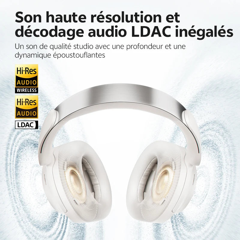 Cuffie over-ear QCY H3S ANC Bluetooth 6.0 – Hi-Res LDAC Spatial Audio, cancellazione adattiva del rumore -56dB, headset wireless